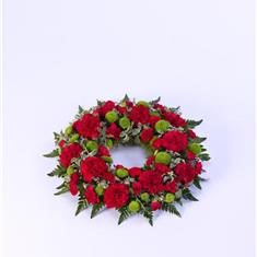 12 inch red carnation wreath