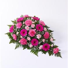 pink germini &amp; carnation teardrop spray