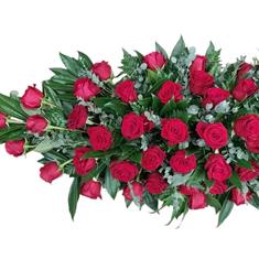 Classic red rose Casket arrangement